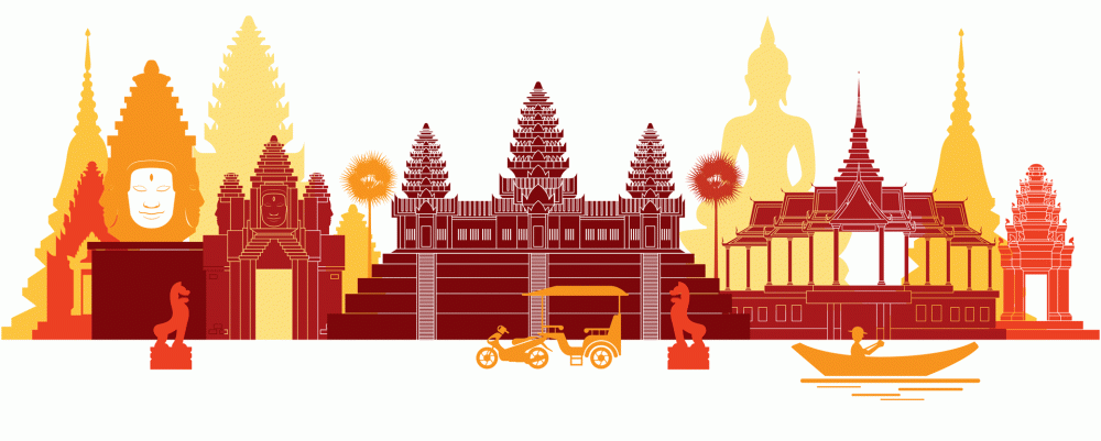 Cambodia skyline temples